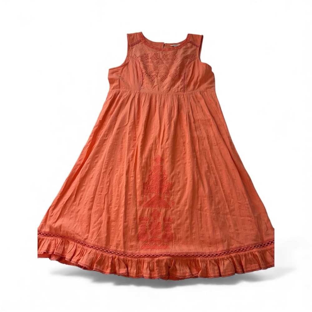 Sundance Relish The Day Orange Dress with Embroidered Details New With Tags